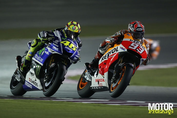 Marc Marquez Valentino Rossi Qatar 2014